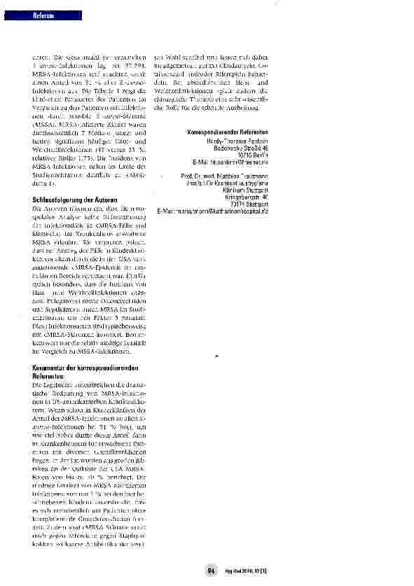 Vorschauseite 2: MRSA-Infektionen bei Kindern