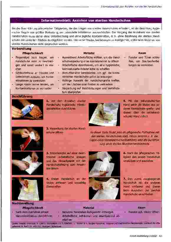 Vorschauseite 2: Lernaufgabe: Sterile Handschuhe anziehen