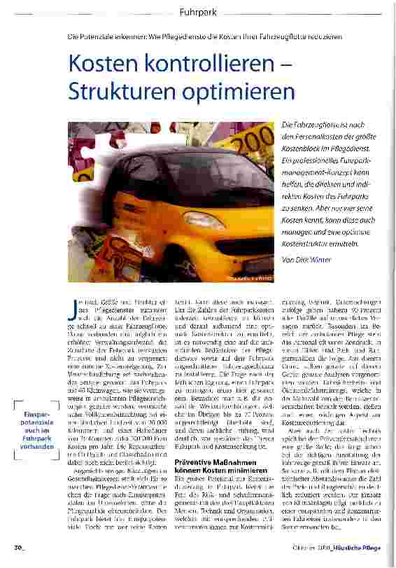 Vorschauseite 1: Kosten kontrollieren -Strukturen optimieren