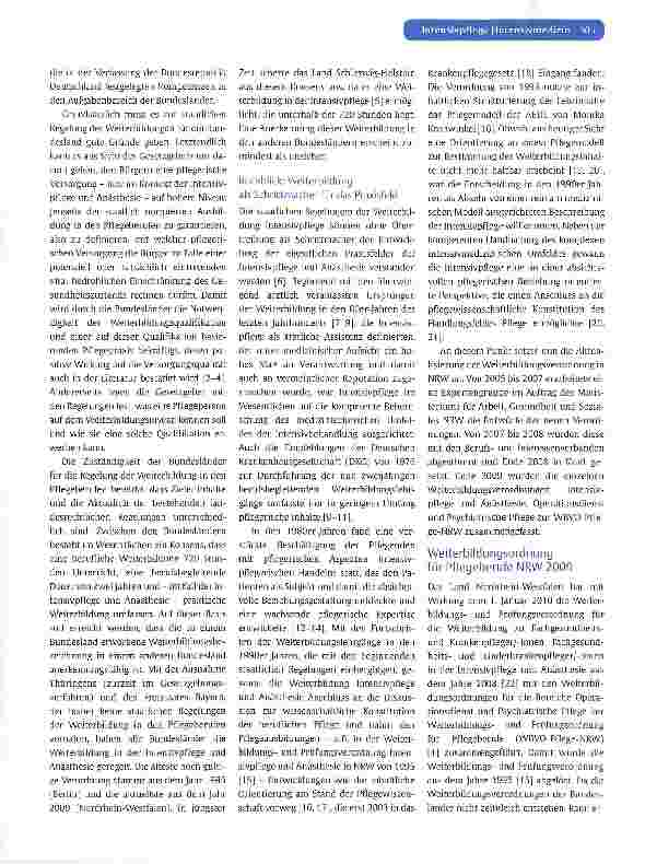Vorschauseite 2: Aktualisierung der Weiterbildungsund Prüfungsverordnung Intensivpflege und Anästhesie in Nordrhein-Westfalen