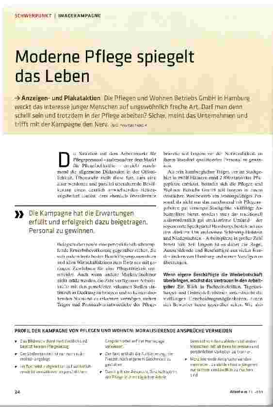 Vorschauseite 1: Moderne Pflege spiegelt das Leben
