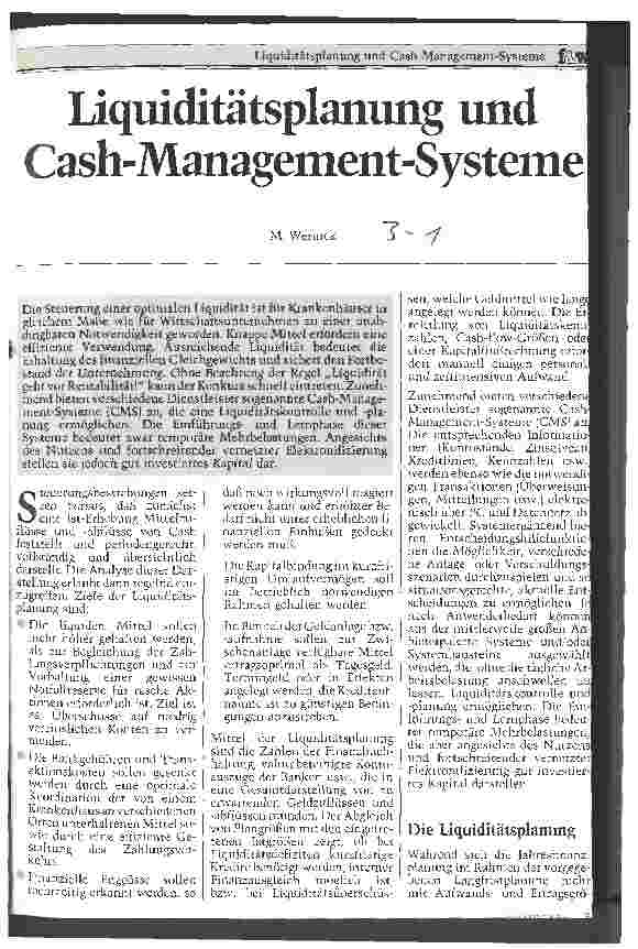 Vorschauseite 1: Liquiditätsplanung und Cash-Management-Systeme