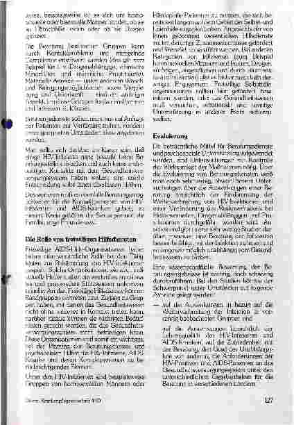 Vorschauseite 3: Beratung und Betreuung von HIV-positiven Personen, AIDS-Patienten und deren Kontaktpersonen
