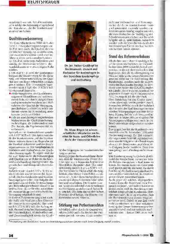 Vorschauseite 3: Die Gesundheitsreform 2000 und ihre Folgen für den Krankenhausbereich