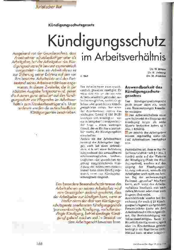 Vorschauseite 1: Kündigungsschutz im Arbeitsverhältnis Teil 1