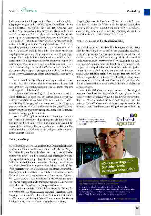 Vorschauseite 3: Web-2.0-Anwendungen und Krankenhausmarketing