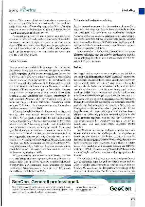 Vorschauseite 5: Web-2.0-Anwendungen und Krankenhausmarketing