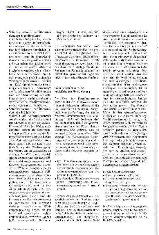 Vorschauseite 4: Positive Fortführungsprognose und nachhaltiges Existenzsicherungsprogramm Maßnahmen zur Vermeidung von Insolvenzen oder Kassenschließungen (Teil 2)