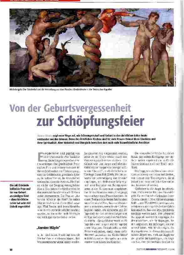 Vorschauseite 1: Von der Geburtsvergessenheit zur Schöpfungsfeier