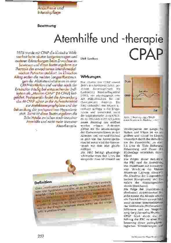 Vorschauseite 1: Atemhilfe und -therapie CPAP Beatmung