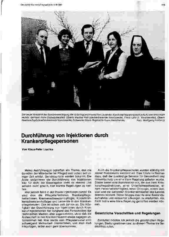 Vorschauseite 1: Durchführung von Injektionen durch Krankenpflegepersonal