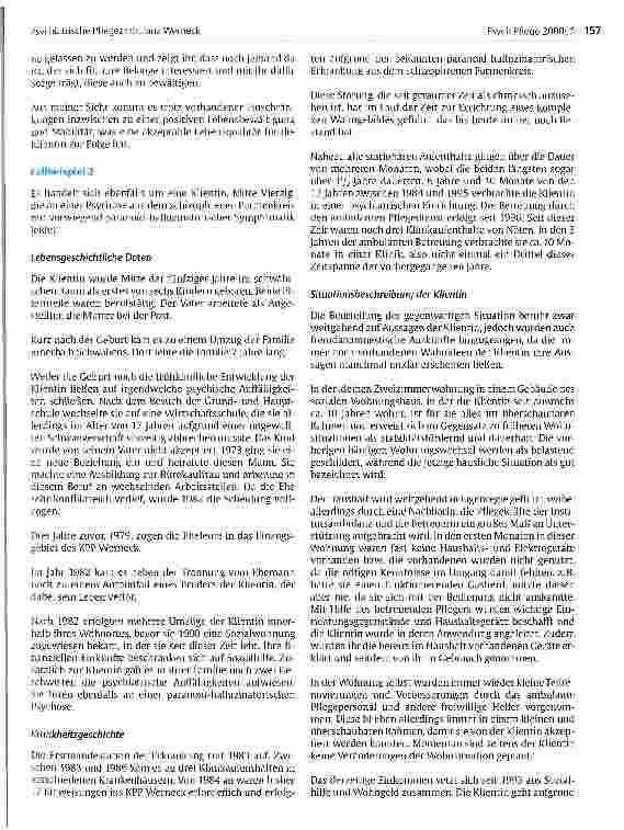 Vorschauseite 4: Psychiatrische Pflegeambulanz Werneck Teil 2: Fallbeispiele und Interview