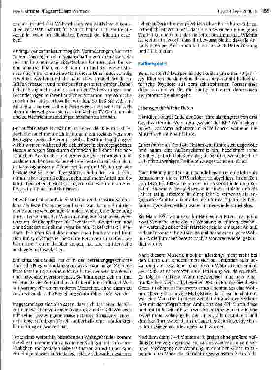 Vorschauseite 6: Psychiatrische Pflegeambulanz Werneck Teil 2: Fallbeispiele und Interview