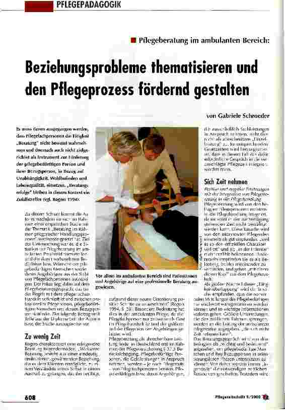 Vorschauseite 1: Beziehungsprobleme thematisieren und den Pflegeprozess fördernd gestalten Pflegeberatung im ambulanten Bereich