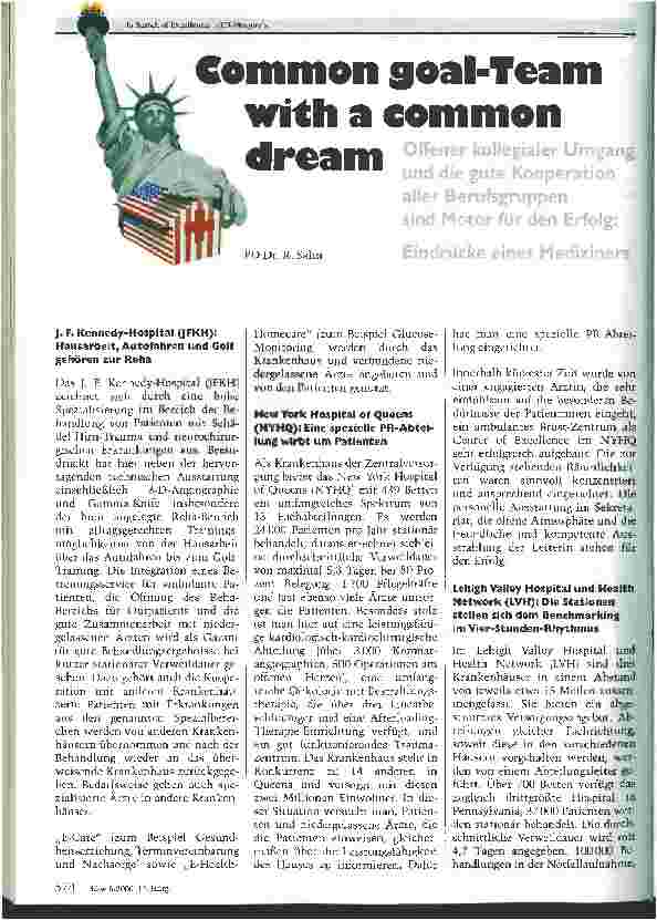 Vorschauseite 1: Commong goal-Team with a common dream Eindrücke eines Mediziners