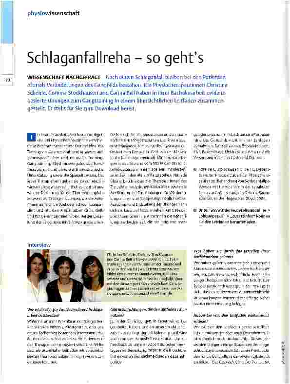 Vorschauseite 1: Schlaganfallreha - so gehts