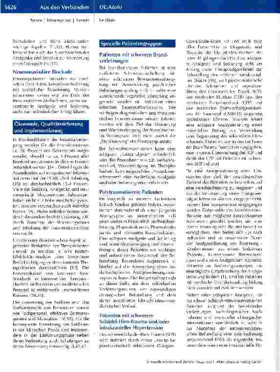 Vorschauseite 5: S3-Leitlinie zu Analgesie, Sedierung und Delirmanagement in der Intensivmedizin