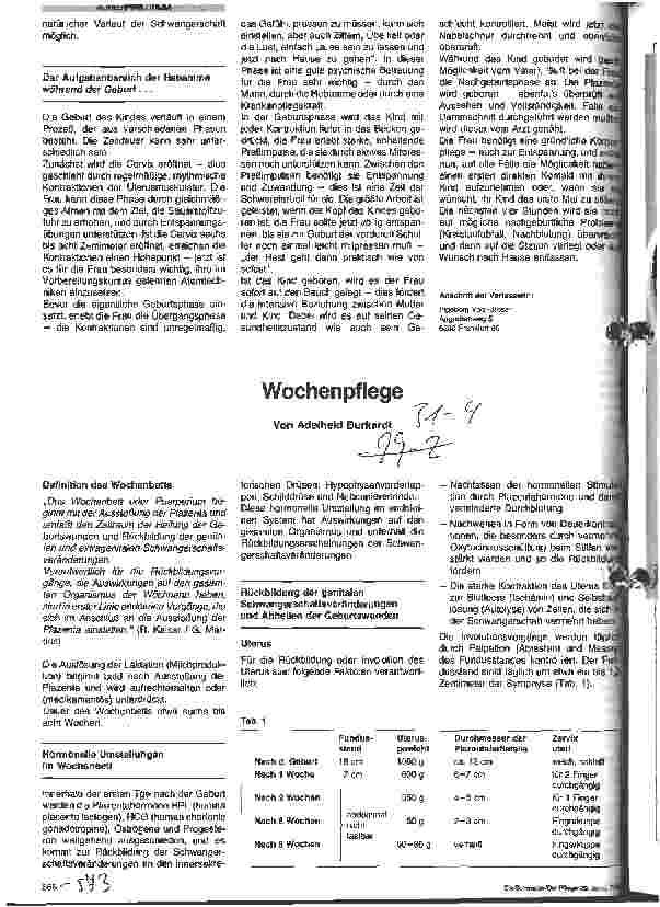 Vorschauseite 1: Wochenpflege