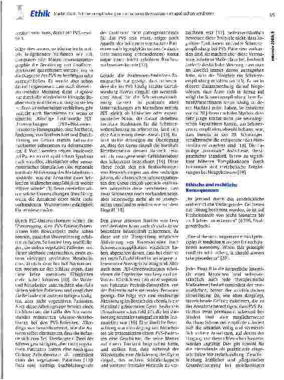 Vorschauseite 3: Schmerzempfindung und erhaltenes Bewusstsein im apallischen Syndrom? Medizinische, juristische und ethische Aspekte
