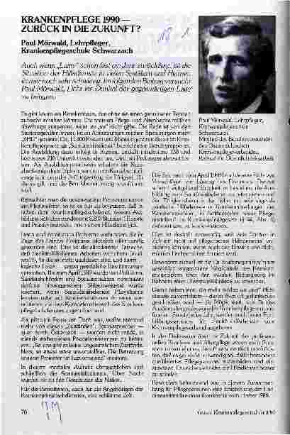 Vorschauseite 1: Krankenpflege 1990 - Zurück in die Zukunft?