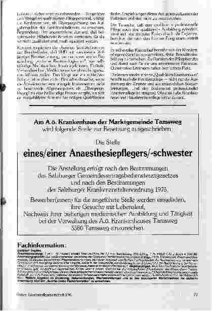 Vorschauseite 2: Krankenpflege 1990 - Zurück in die Zukunft?
