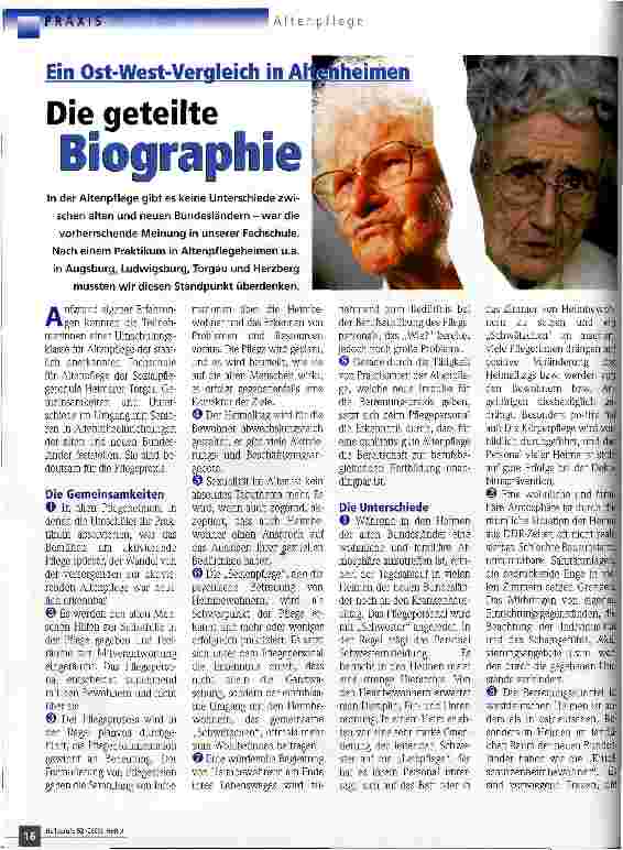 Vorschauseite 1: Die geteilte Biographie Ein Ost-West-Vergleich in Altenheimen