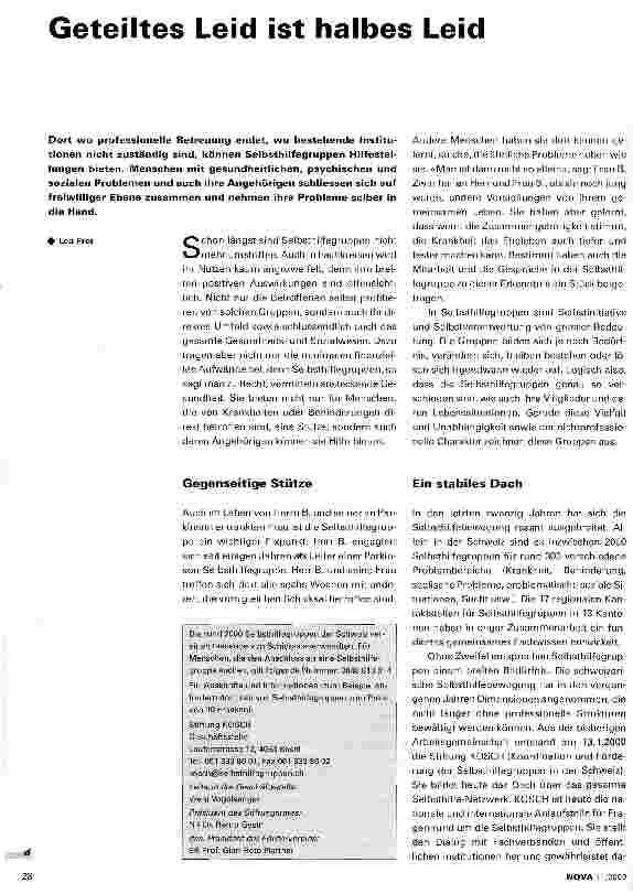 Vorschauseite 1: Geteiltes Leid ist halbes Leid