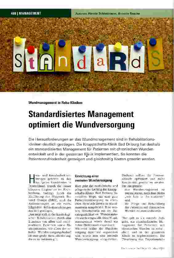 Vorschauseite 1: Standardisiertes Management optimiert die Wundversorgung