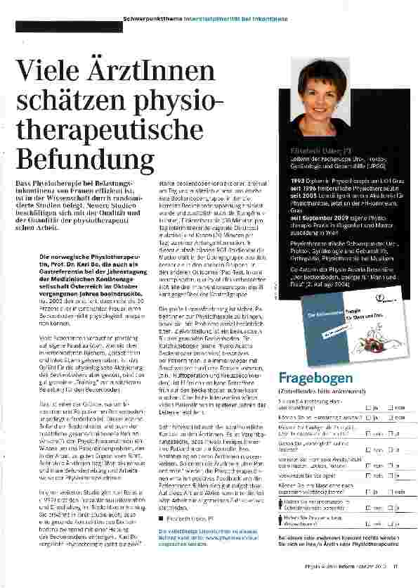 Vorschauseite 1: Viele Arztinnen schätzen physiotherapeutische Befundung