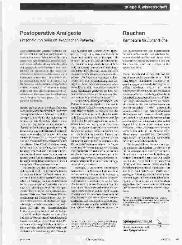 Vorschauseite 1: Postoperative Analgesie