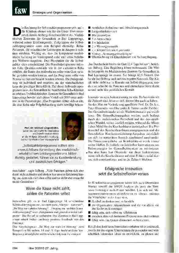 Vorschauseite 2: Selbstzahlerprogramme und Patientenmotivation