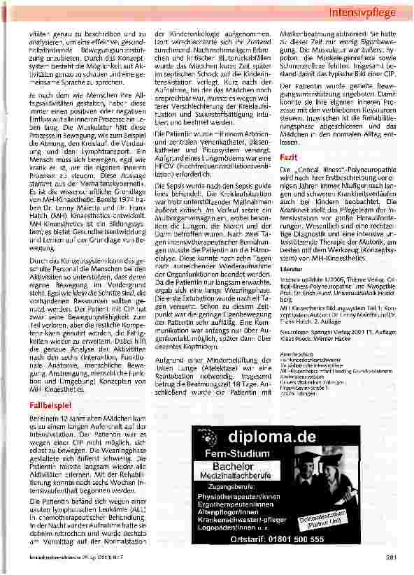 Vorschauseite 2: Critical Illness Polyneuropathy auch eine Erkrankung in der pädiatrischen Intensivmedizin