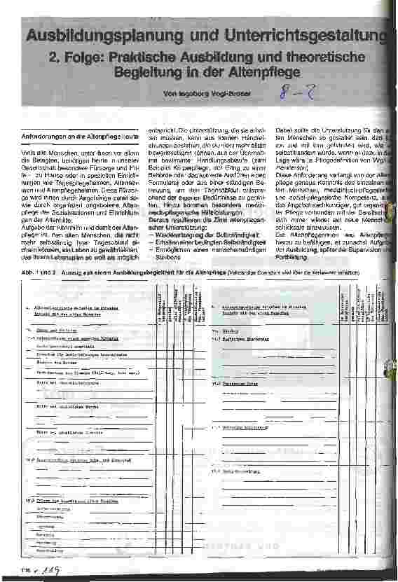 Vorschauseite 1: Ausbildungsplanung und Unterrichtsgestaltung 2. Folge: Praktische Ausbildung und theoretische Begleitung