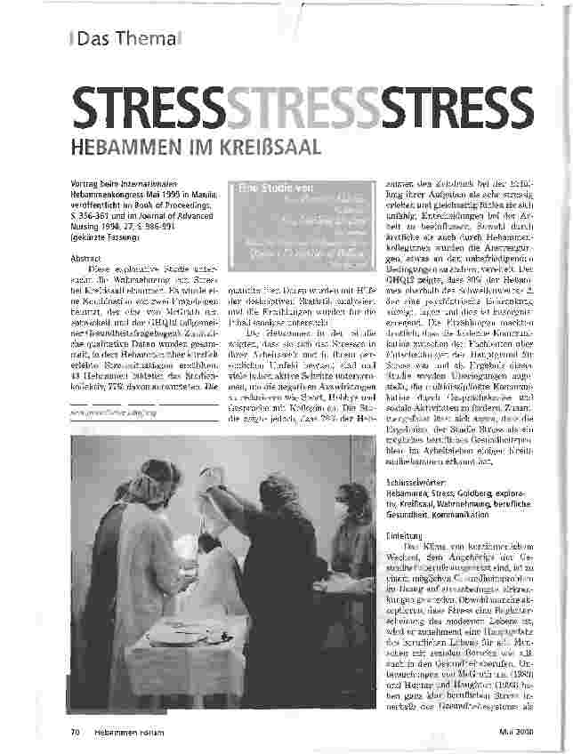 Vorschauseite 1: STRESS STRESS STRESSHEBAMMEN IM KREIßSAAL