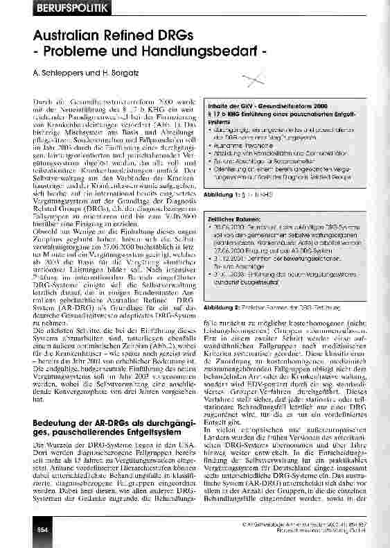 Vorschauseite 1: Australian Refined DRGs Probleme und Handlungsbedarf