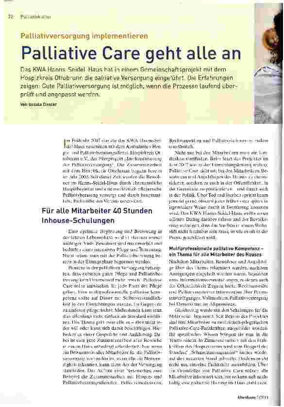 Vorschauseite 1: Palliative Care geht alle an