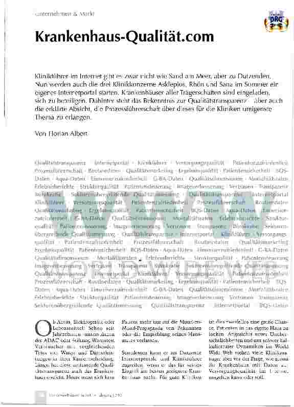 Vorschauseite 1: Krankenhaus-Qualität. com