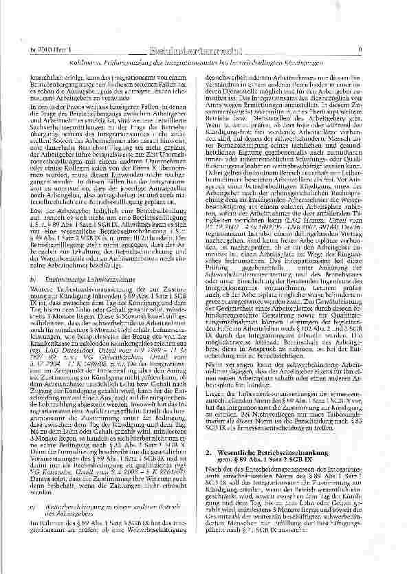 Vorschauseite 3: Prüfungsumfang des Integrationsamtes bei betriebsbedingten Kündigungen