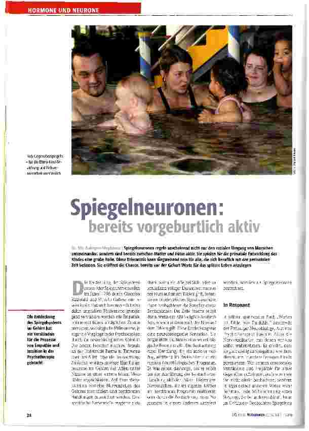 Vorschauseite 1: Spiegelneuronen: bereits vorgeburtlich aktiv
