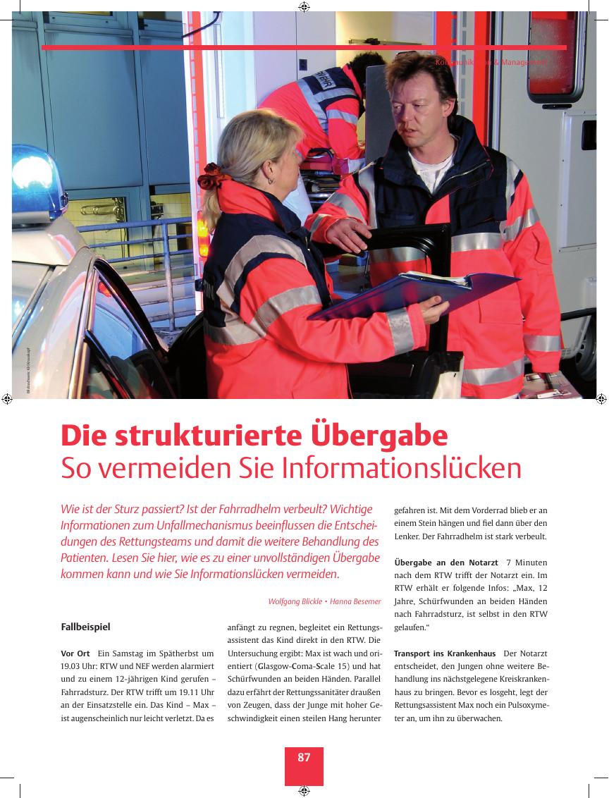 Vorschauseite 1: Die strukturierte Übergabe ? So vermeiden Sie Informationslücken
