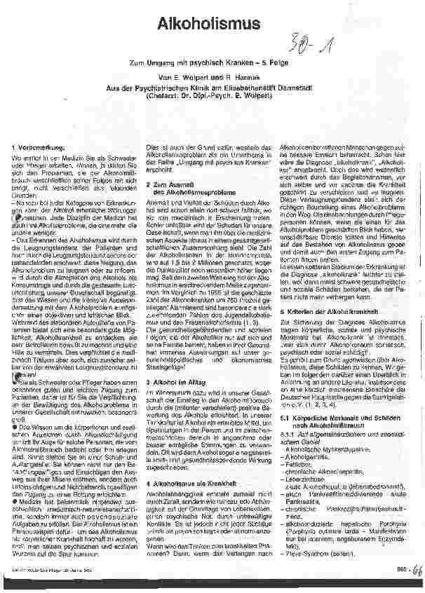 Vorschauseite 1: Alkoholismus