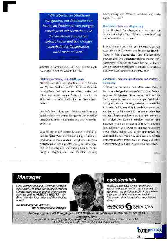 Vorschauseite 2: Berufsbild Spitalhygieneschwester/Hygienepfleger - der Weg zur Profession
