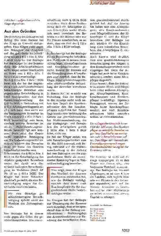 Vorschauseite 3: Geschlechtsbedingte Benachteiligung bei der Einstellung