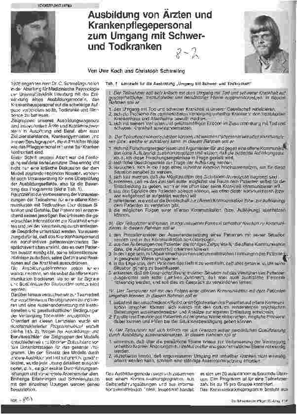 Vorschauseite 1: Ausbildung von Ärzten und Krankenpflegepersonal zum Umgang mit Schwerund Todkranken