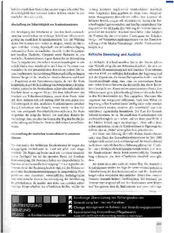 Vorschauseite 5: Reformentwicklungen im türkischen Gesundheitsund Krankenhauswesen