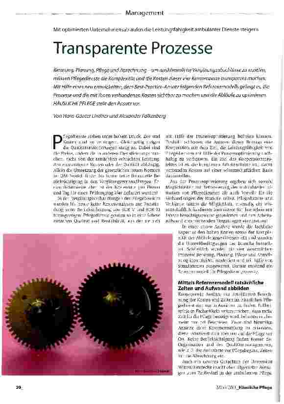 Vorschauseite 1: Mit optimierten Unternehmensabläufen die Leistungsfähigkeit ambulanter Dienste steigernTransparente Prozesse