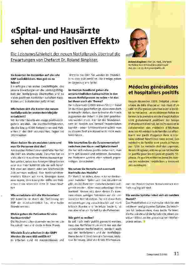 Vorschauseite 1: «Spitalund Hausärzte sehen den positiven Effekt»