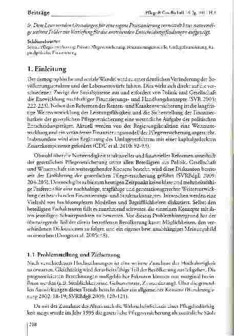 Vorschauseite 2: Gemeinsamkeiten und Unterschiede der Modelle einer umlagefinanzierten sowie einer kapitalgedeckten Pflegeversicherung - eine orientierende Übersicht