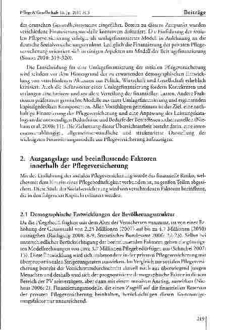 Vorschauseite 3: Gemeinsamkeiten und Unterschiede der Modelle einer umlagefinanzierten sowie einer kapitalgedeckten Pflegeversicherung - eine orientierende Übersicht