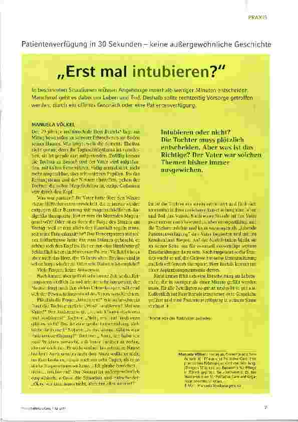 Vorschauseite 1: Erst mal intubieren?
